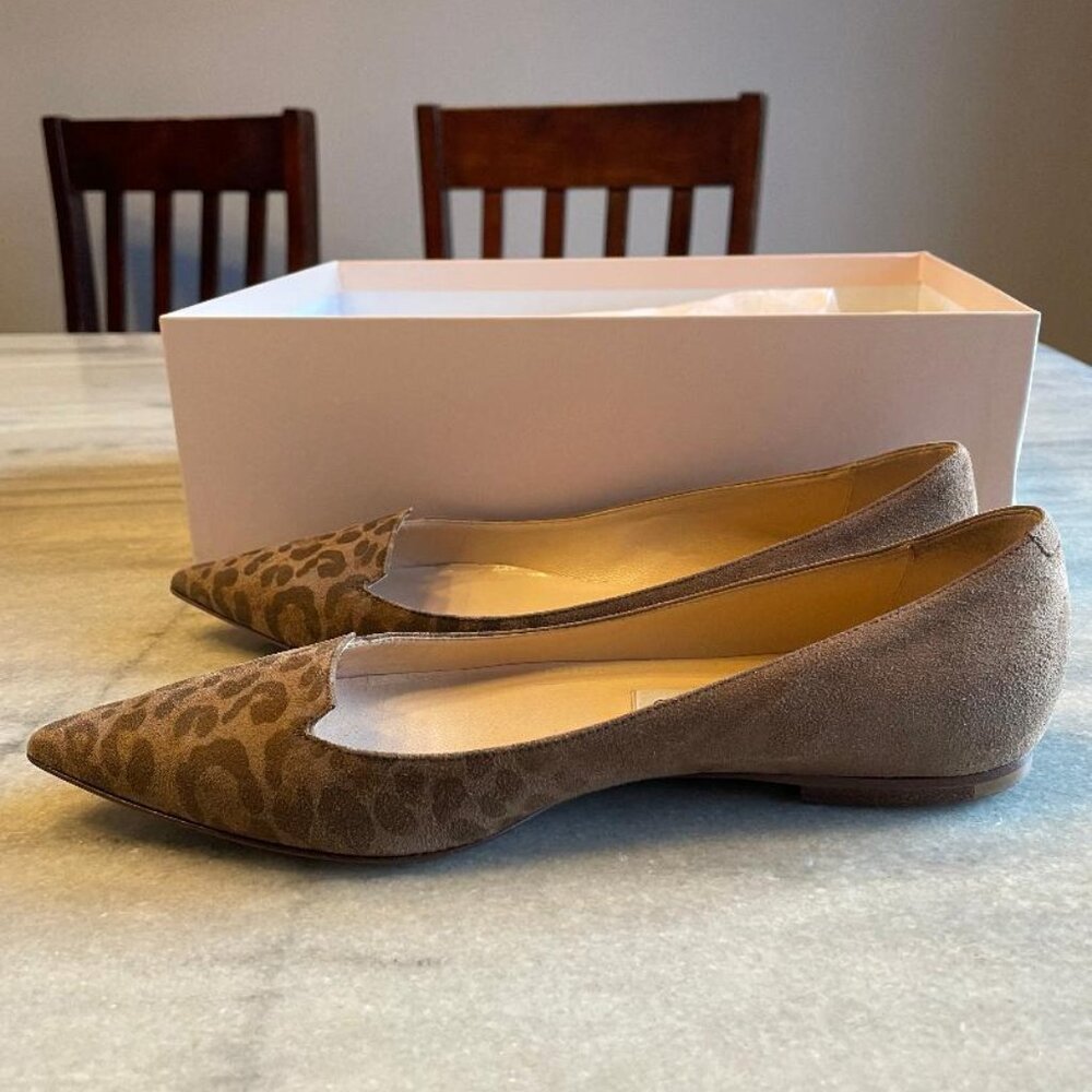 JIMMY CHOO Love Leopard-print pony hair ballet flats